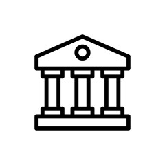 Bank Vector Outline Icon Style illustration. EPS 10 File