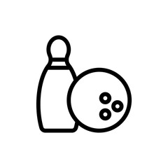 Bowling Vector Outline Icon Style illustration. EPS 10 File