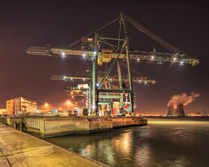 Fototapeta na wymiar container cargo freight ship with crane