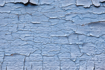 blue paint abstract vintage background, wooden old peeling surface