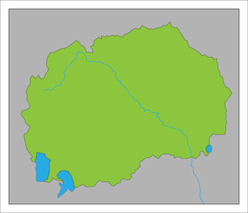 北マケドニアの地図です