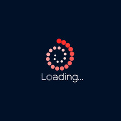 Orange loading vector design and dark blue background