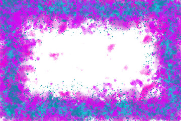 Fototapeta premium An abstract neon splatter border background image.