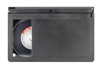 VHS-C Tape / Videokassette freigestellt / isoliert vor weißem Hintergrund