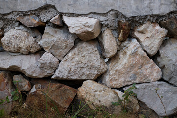 Arranged stone surface, rough wall texture background