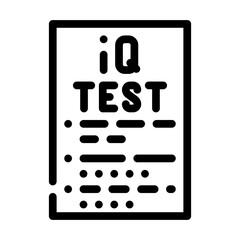 iq test line icon vector. iq test sign. isolated contour symbol black illustration