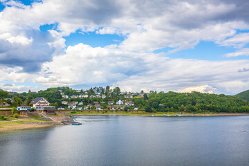 Rurberg and Rursee on a beautiful day in summer.