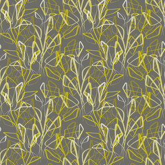 Seamless pattern abstract, chaotic, yellow lines.
