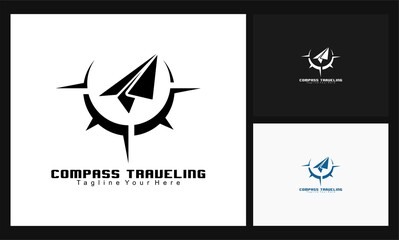 compass traveling concept design logo
