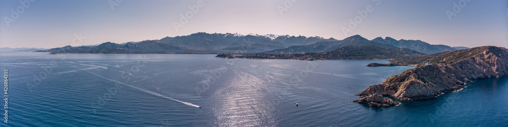 Sticker panoramic view of revellata and calvi in corsica