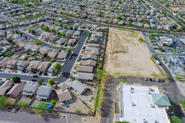 Aerial view of residential quarters at beautiful town urban landscape the Phoenix Arizona