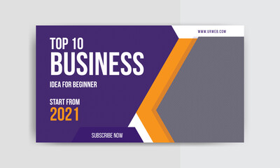 Video thumbnail design  for any video. Editable business ideas thumbnail template for social media