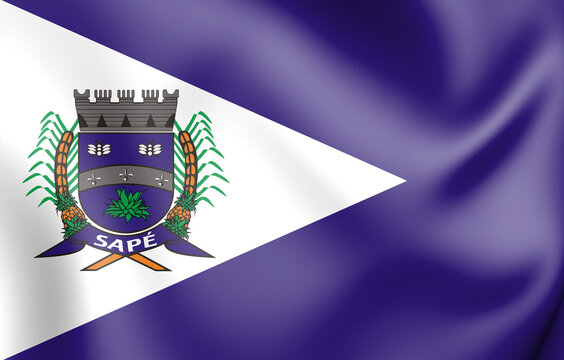 3D Flag of Sape (Paraiba state), Brazil. 3D Illustration.