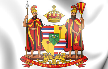 3D Royal Coat of Arms of the Kingdom of Hawaii. 3D Illustration. - 426868195