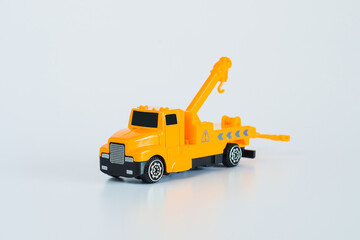 Naklejka premium Construction vehicles and heavy machinery.Industrial vehicles yellow crane truck.