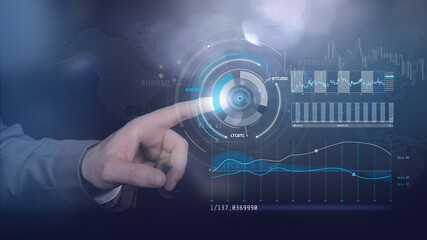 Obraz premium Infographics on the topic of stock markets.