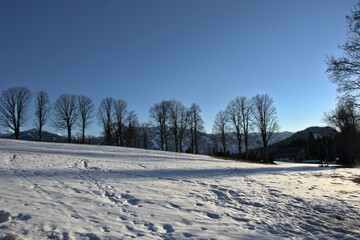 Obraz premium Winter landscape in noon mood in the mountains