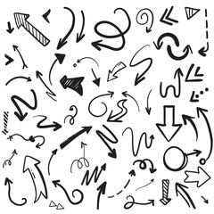 Vector collection  of arrows isolated on white