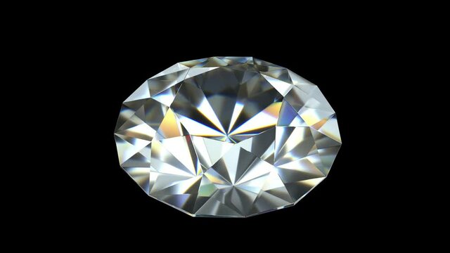 3D animation of diamond. The background is black.