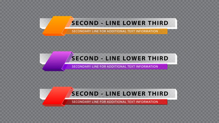 Vector  lower third or television news bar design template isolated.