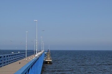 Long pier on the shores of the baltic sea.