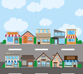 city facade buildings