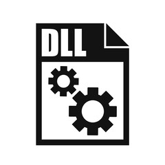 DLL File Vector Icon, Flat Design Style
