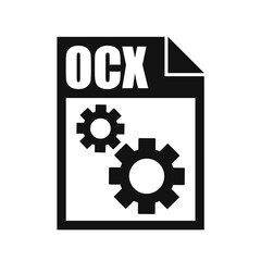 OCX File Vector Icon, Flat Design Style