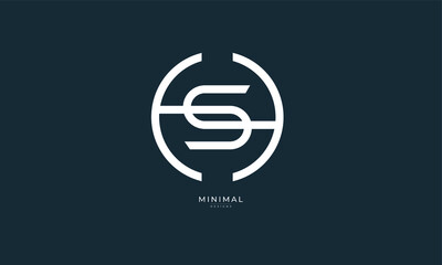 Alphabet letter icon logo HS or SH