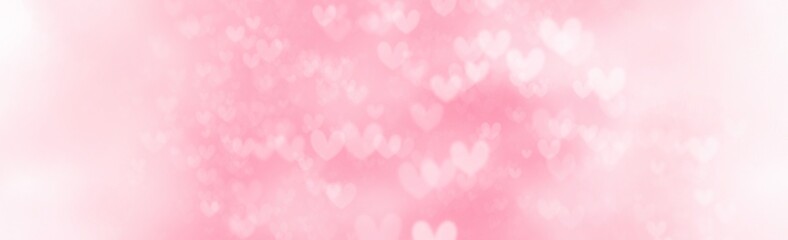 Abstract Banner Backgrounds hart bokeh  on pink background in valentine 's day