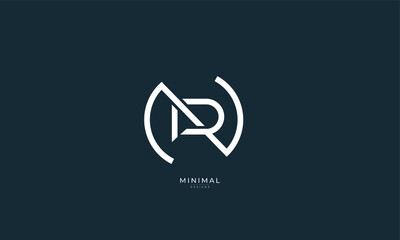 Obraz premium Alphabet letter icon logo NR