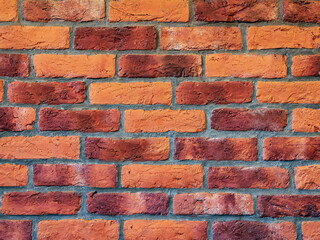 Texture of red brick masonry. Background of wall pattern. Close-up