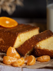 Bizcocho de naranja con leche