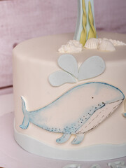 tarta de ballenas para celebrar un año