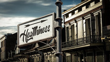 Fototapeta premium Street Sign to Healthiness