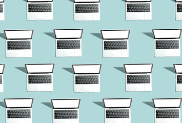 Many Laptop computers with shadow