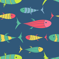 vector graphics for production, any subject,abstract fish, underwater kingdom