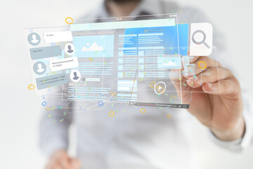 web develop interface web application in hand