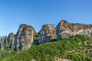 View of rocks in Meteora, Greece