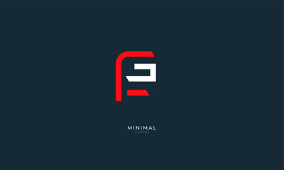 Alphabet letter icon logo FG or GF