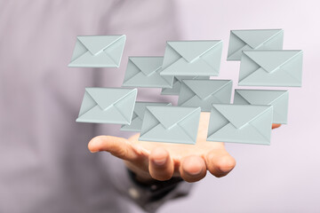  email icon concept in hand background