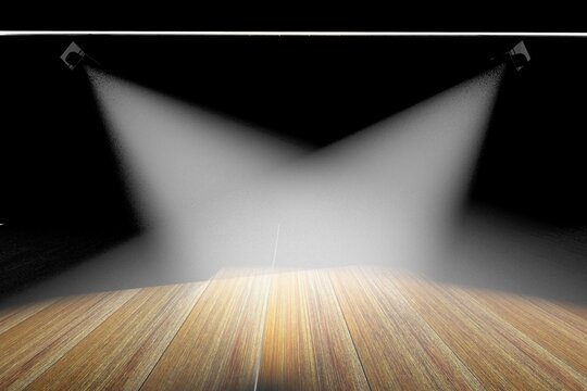 Stage with lights, 3d rendering