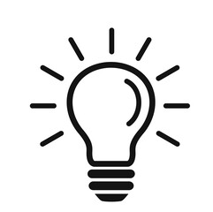 Lamp bulb line icon. Idea outline