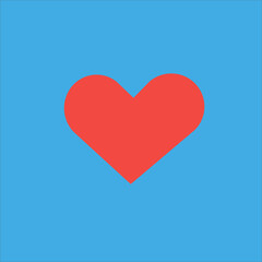 red heart on blue background