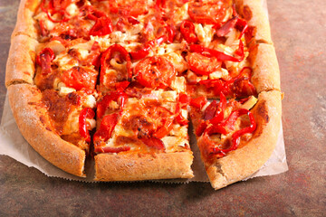 Fresh homemade whole wheat pizza