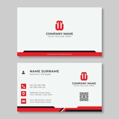 Red And White Simple Business Card Template