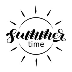 Summer time with sunny rays. Vector stock illustration for poster or banner