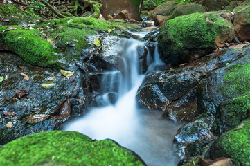 Waterfall. Outdoor nature, environment and sustainability.

