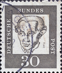 GERMANY - CIRCA 1961: a postage stamp from Germany, showing a portrait of the important German...