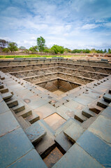 Stepwell old ruins at Hampi India 